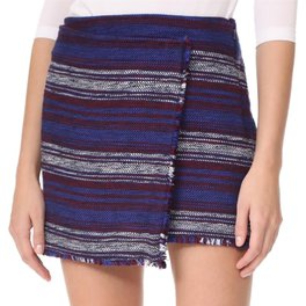 Joie Navy Multi-Stripe Skirt NWT 00 - Picture 5 of 6